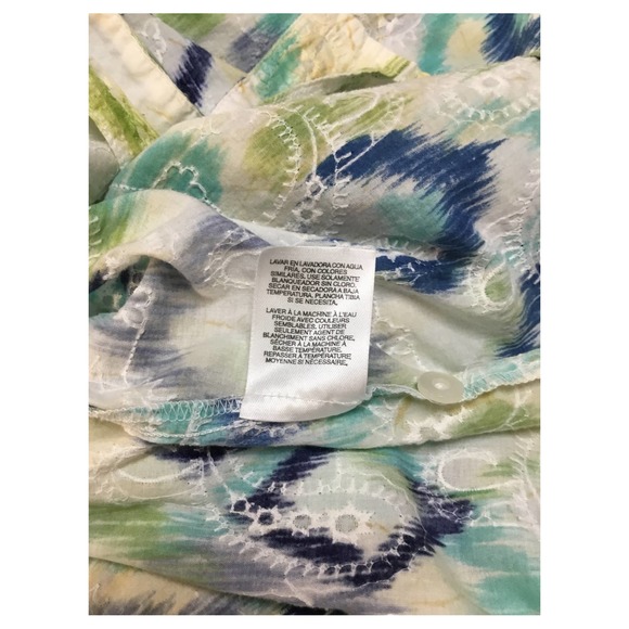 Alfred Dunner Vintage Abstract 3/4 Sleeve Button Down Shoulder Pads 18 Plus - Picture 9 of 9